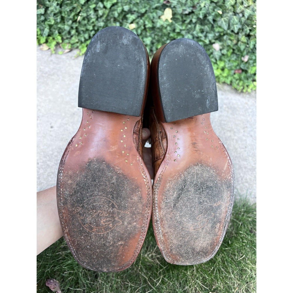 Lucchese CY7071 Men's Size 8 EE Exotic Caiman Crocodile Western Cowboy Boots - Picture 9 of 10